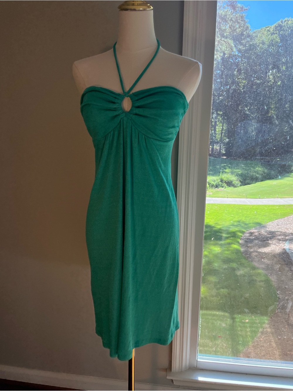 Michael Stars Strapless Teal Twist-Front Summer Dress small/med